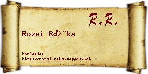 Rozsi Réka névjegykártya